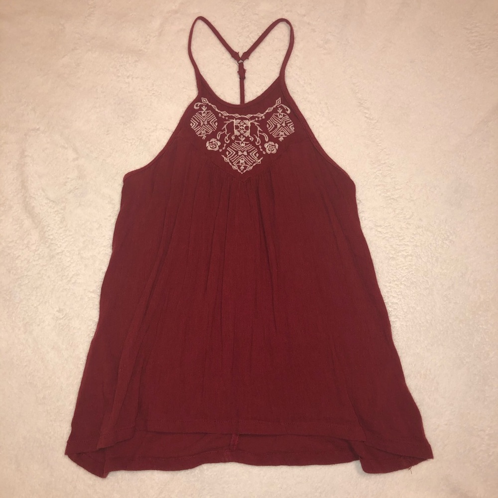 3/15 Hollister Maroon Halter Top